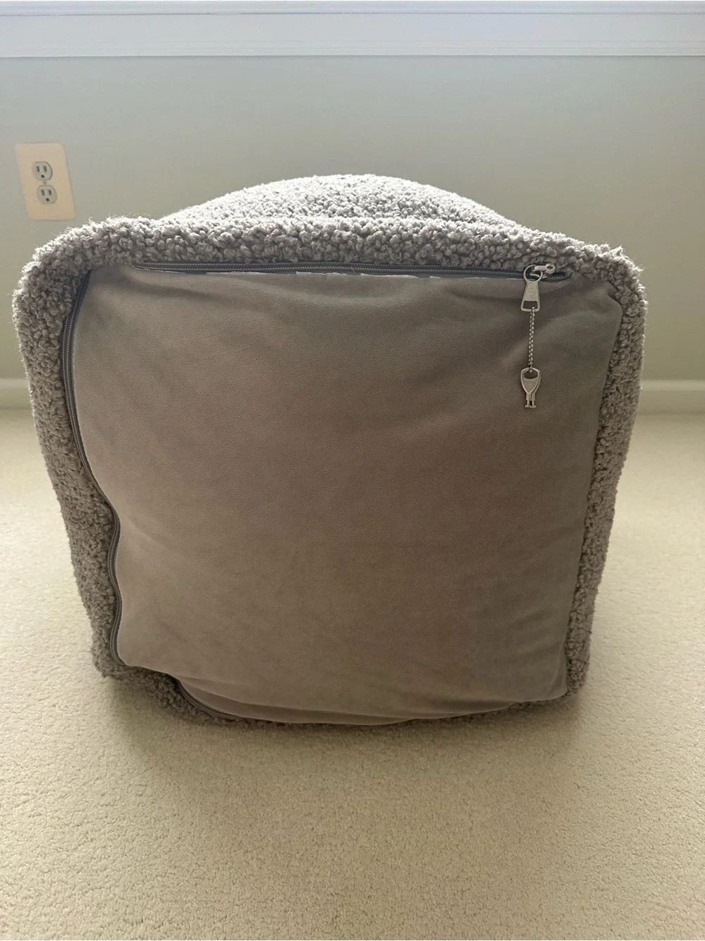 Pottery Barn Cozy Teddy Faux Fur Pouf